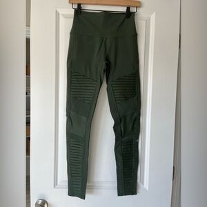 Alo Moto Green High-Waisted Leggings